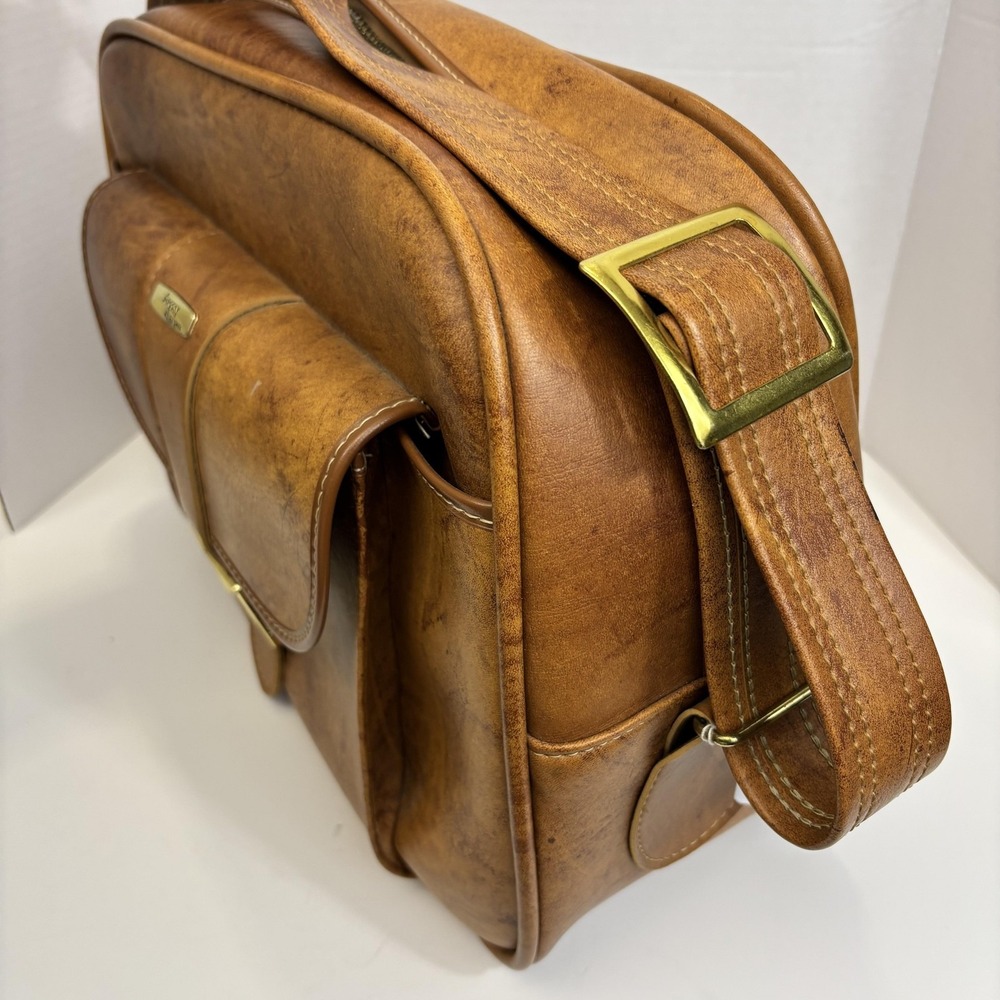 Vintage Argosy By Invicta Brown Retro Carry On Bag Luggage Weekender Retro - Picture 11 of 14